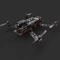 Quadcopter Drone With Metal Frame Propellers And Electronic Components 3d model