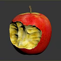 Fresh Juicy Red Apples One Whole And One Bitten On Black Reflective Surface