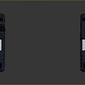 Two Blue Futuristic Pistols With Red Stripe Details And Modern Tactical Design