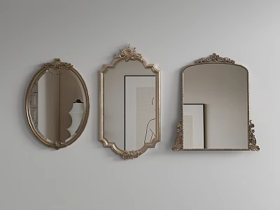 French mirror French bathroom mirror 3d model