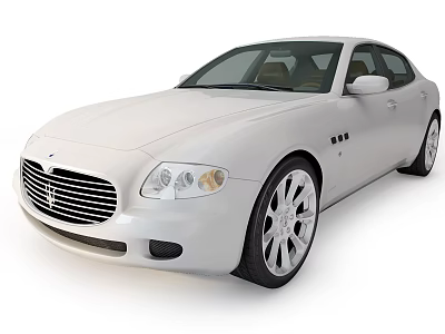 White Luxury Sedan Design With Elegant Grille Multi Spoke Wheels And Sleek Lines 3d model