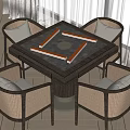 Mahjong Table and Chair Mahjong Table and Chair Combination 3d model