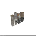Modern Elevator Designs With Glass Panels Metal Frames And Various Color Options 3d model
