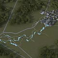 Ancient Architecture Complex Surrounded By Lush Trees And Flowing Rivers