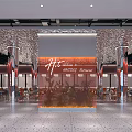 Elegant Hollywood Restaurant Interior With Decorative Columns And Dining Tables