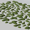 Green Irregular Hill Shaped Vegetation With Abstract Natural Textured Surface 3d model