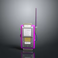 Pink Portable Electronic Device With Antenna Warning Label And Cable