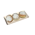 Three Golden Brown Pastries With Powdered Sugar On Rectangular Tray 3d model