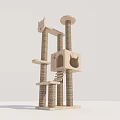 Wooden Cat Tree With Scratching Posts Platforms And Cozy Condo For Cats