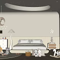 Kids Room Interior Design With Star Ceiling Teepee Tent Stuffed Toys And Rocking Horse