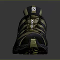 Gray And Gold Sports Shoes With Mesh Upper Cushioned Sole And Yellow Accents Design
