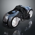 Elegant Futuristic Motorcycle Design With Streamlined Black Body And Shiny Silver Wheels