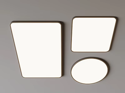 Modern Flush Mount Ceiling Lights With Rectangular And Round Shapes For Home Interior 3d model