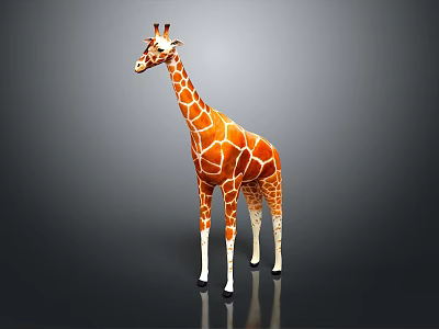 Giraffe Standing Tall With Long Neck And Spotted Coat In Upright Posture 3d model