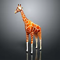 Giraffe Standing Tall With Long Neck And Spotted Coat In Upright Posture