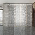 Modern Glass Room Divider With Transparent Design And Metal Frame For Interior Space Separation