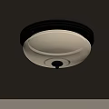 Classic Round Ceiling Light With White Glass Shade And Bronze Frame Design 3d model