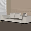 Modern Multiplayer Sofa Three-Seat Sofa 3d model