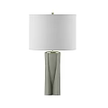 Modern Table Lamp With White Lampshade And Gray Geometric Textured Base 3d model