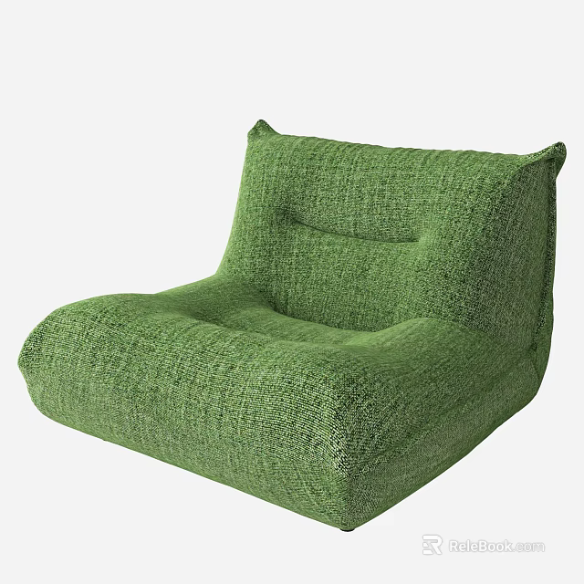 Comfortable Green Fabric Bean Bag Chair Ideal For Living Room Lounge Use 3d model 