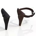 Black and Brown Leather Heel Protectors with Strap Design for Daily Use