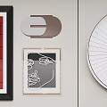 Modern Wall Decorations With Geometric Frames Circular Designs And Abstract Patterns 3d model