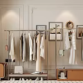 Modern Shoe Cabinet Design With Clothing Rack Hanging Clothes And Framed