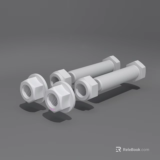 High Strength Hardware Tools Hex Head Bolts And Nuts For Industrial Applications 3d model 