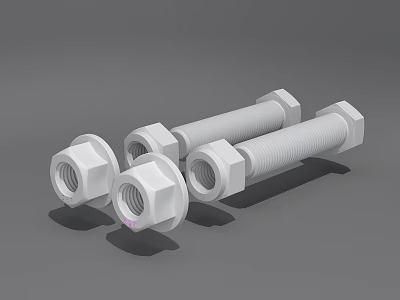 High Strength Hardware Tools Hex Head Bolts And Nuts For Industrial Applications 3d model
