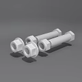 High Strength Hardware Tools Hex Head Bolts And Nuts For Industrial Applications 3d model