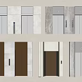 Modern Elevator Door Design Styles With Marble And Metal Panels 3d model