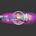 Pink Crescent Shaped Medical Device With Colorful Stars And Transparent Base For Kids