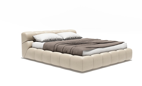 Minimalist double bed 3d model