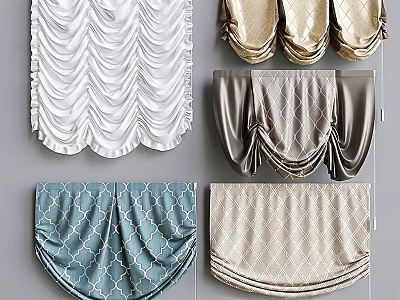 Various Styles of Window Blinds in Neutral and Colorful Designs for Interior Decor 3d model