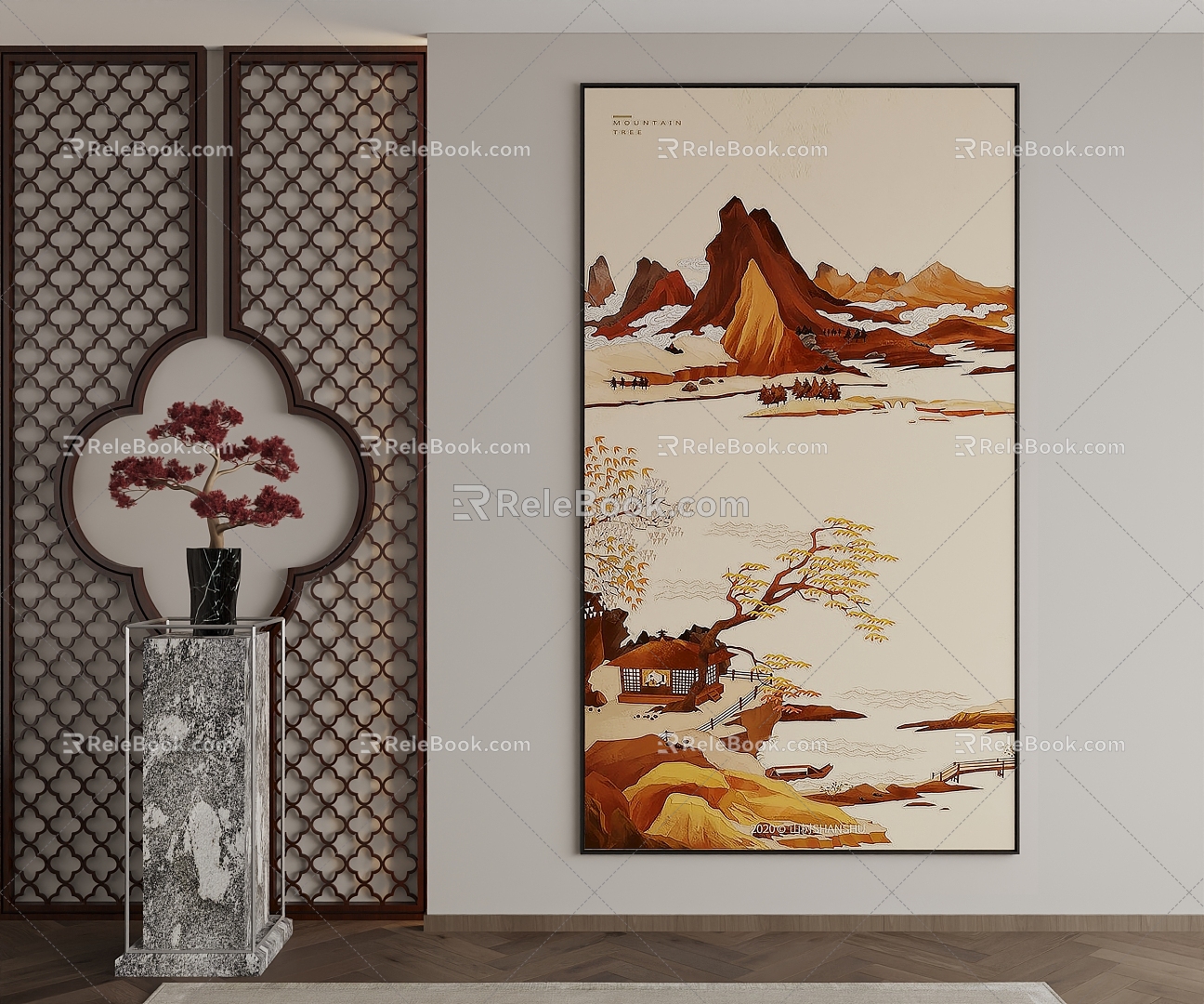 New Chinese Decorative Painting 3d model