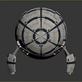 Spherical Space Probe With Metallic Surface And Gold Patterned Landing Support Legs