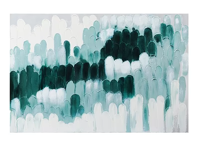 Modern Abstract Painting Frame With Green White Black Brushstroke Design 3d model