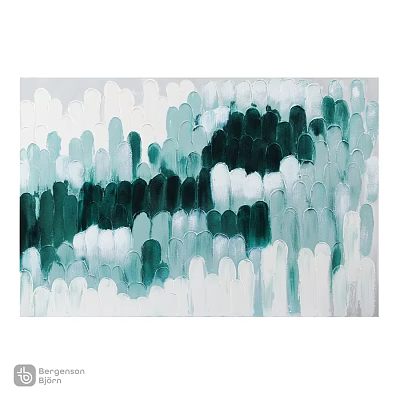 Modern Abstract Painting Frame With Green White Black Brushstroke Design 3d model