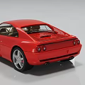 Red Sports Car With Sleek Aerodynamic Exterior Silver Wheels And Beige Interior Design