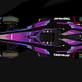 Sleek Purple Black Race Car Design With TAG Heuer PUMA Sponsorship And Aerodynamic Body 3d model