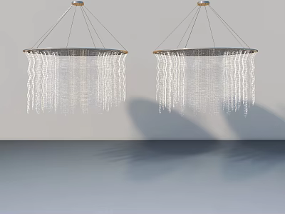 Modern Swing Door Design With Hanging Decorations And White Tassels On Gray Wall 3d model