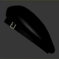 Stylish Black Beret with Brown Leather Strap and Metal Buckle for Daily Use