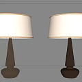 Modern Table Lamps With White Lampshade Gold Trim Transparent Glass And Brown Base