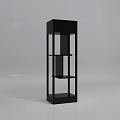 Black Modern Display Shelf With Multiple Open Shelves And Sleek Structure For Items 3d model