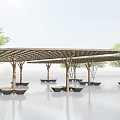 Modern Corridor Frame Corridor Frame Flower Frame Grape Frame Wooden Corridor Frame Plant Climbing Frame 3d model
