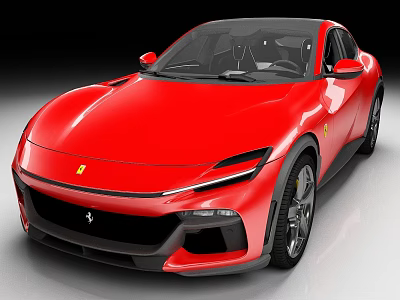 Red Ferrari Sports Car With Sleek Aerodynamic Exterior And Modern Front Fascia Design 3d model