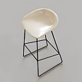 Modern White Leisure Chair With Black Metal Frame And Minimalist Design 3d model
