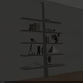 Modern Black Bookshelf With Multiple Shelves Books Decorative Items And Potted Plant