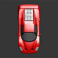 Red Ferrari Sports Car With Sleek Design Rear Spoiler And Shiny Surface On Dark Background