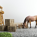 Modern Horse View Horse Farm 3d model